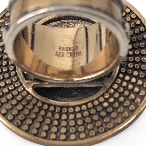 Amy Kahn Russell Bronze Art Deco Ring | Unique Statement Piece - Picture 3 of 5